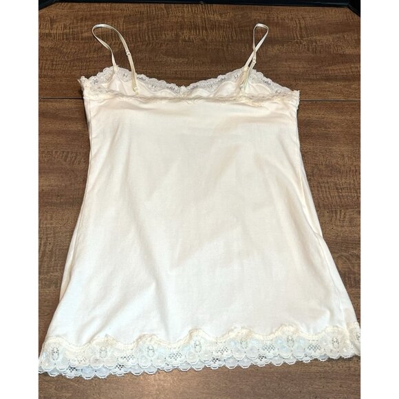 Aeropostale Lace Trim Cami Tank Size Large Cream Y2K Preppy 90S Coquette - Picture 12 of 14